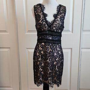 Chic Black Lace Dress NWOT